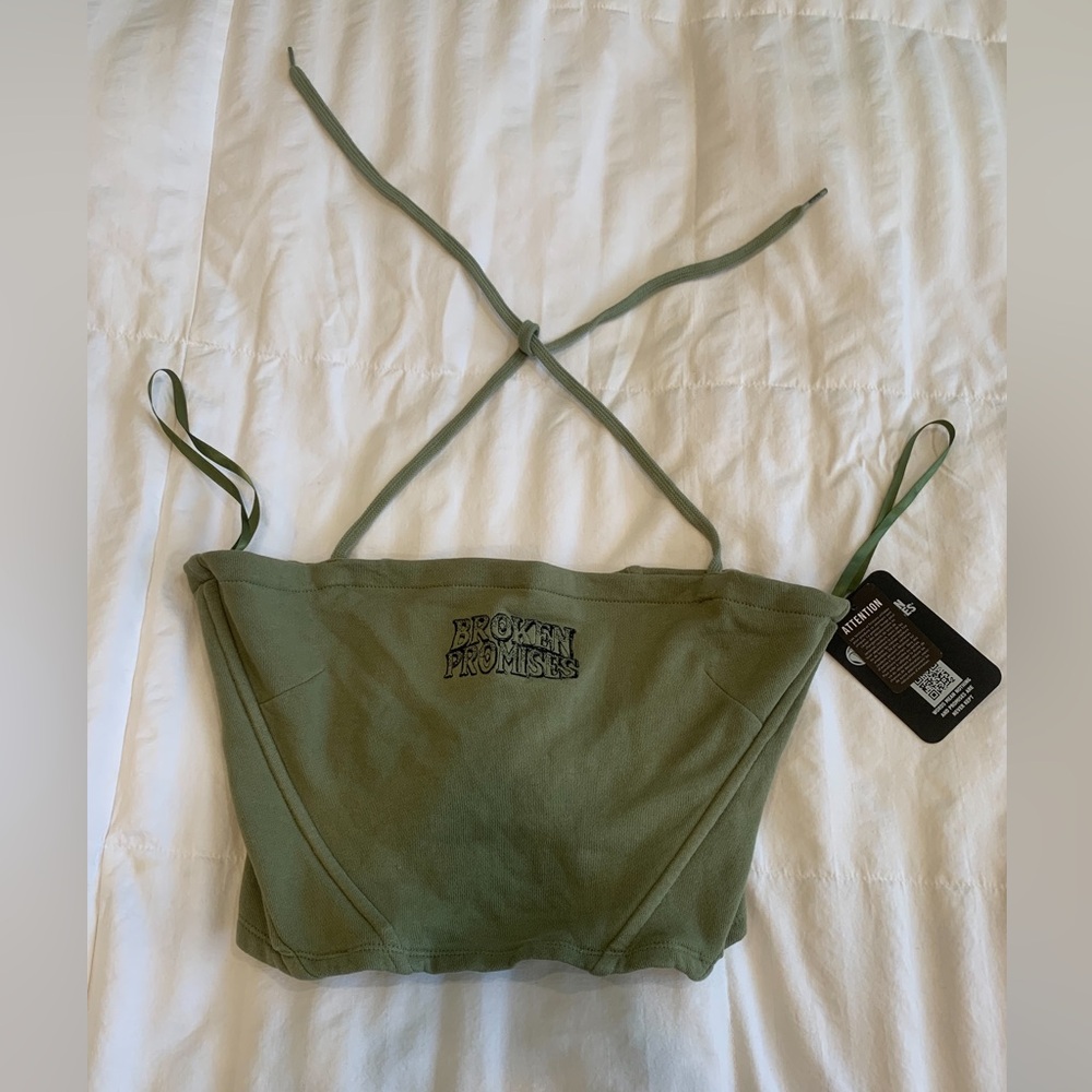 Zumies Broken Promises Cropped Fabric Crop Top/Corset Size Medium